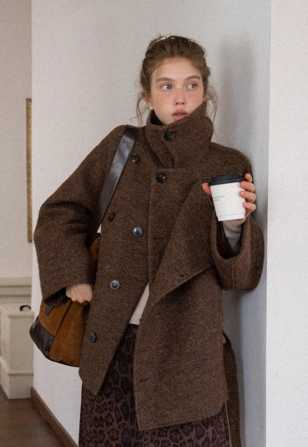 Casual Wool Blend Short Coat