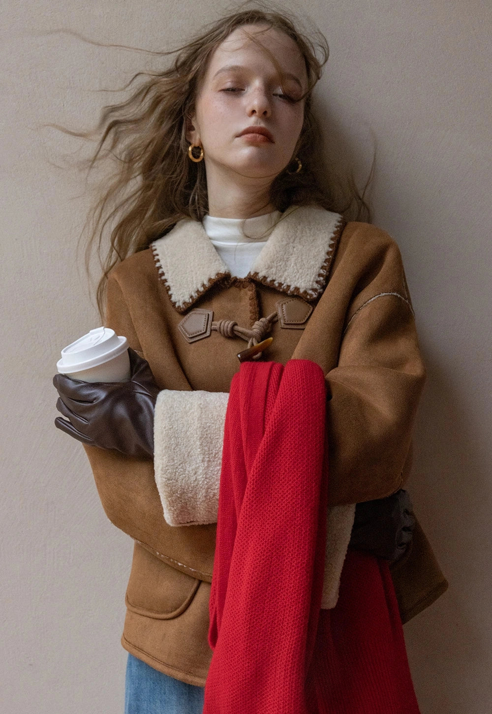 Faux Suede Toggle Jacket