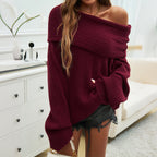 Oversized off shoulder sweater