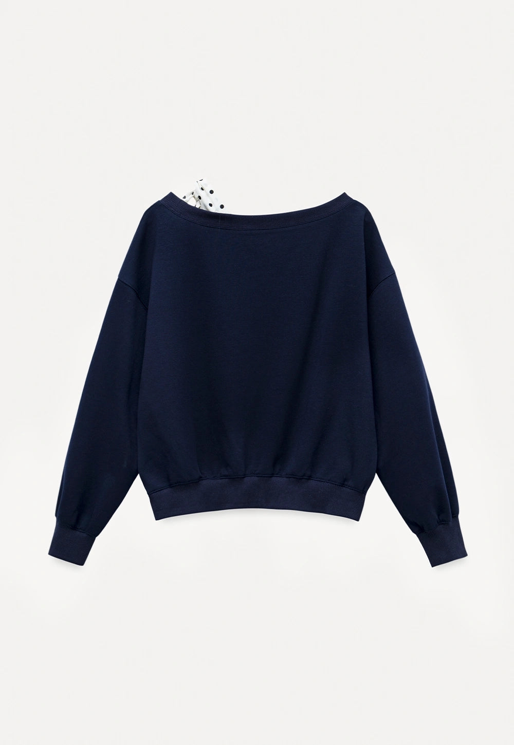 Tie-Front Loose One-Shoulder Sweatshirt