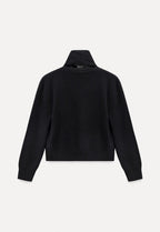 Scarf detailed knit cardigan