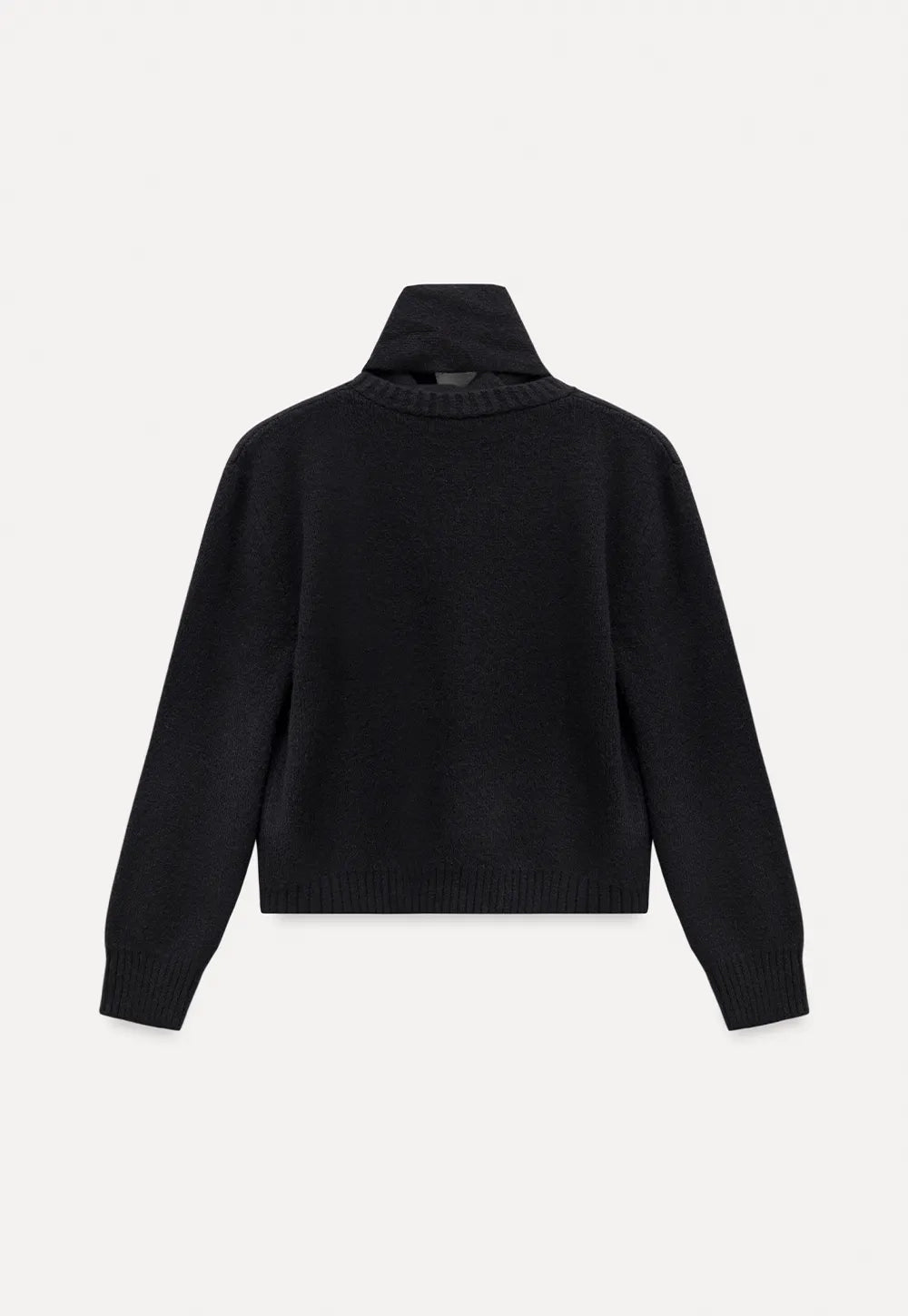 Scarf detailed knit cardigan