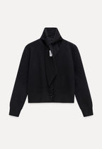 Scarf detailed knit cardigan