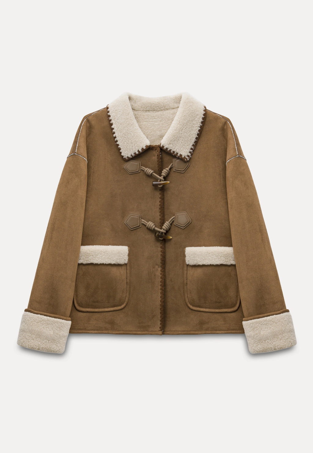 Faux Suede Toggle Jacket